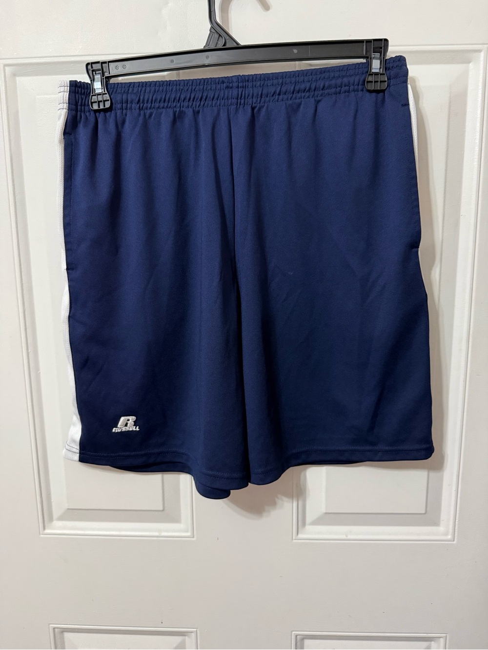 Russell Athletic Men's Navy Athletic Shorts with White Side Panels